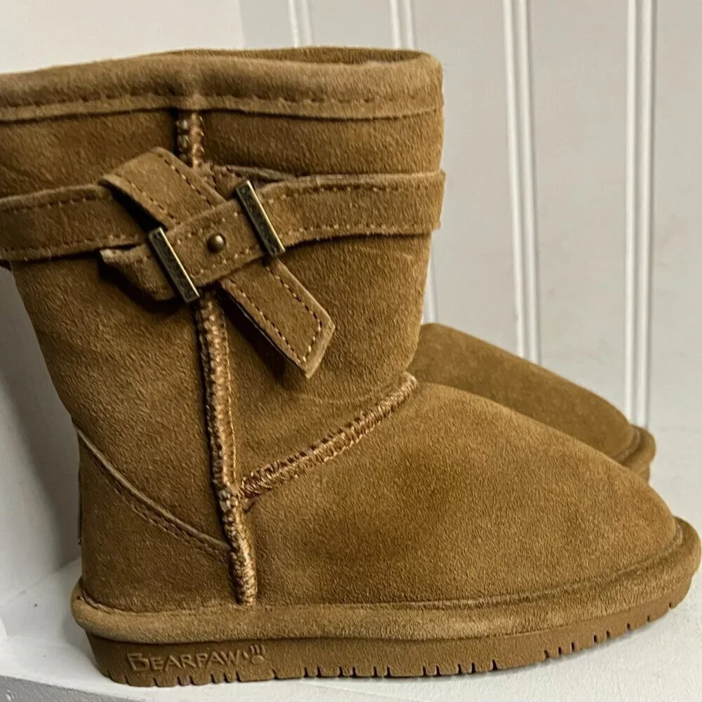 Bearpaw Val Toddler Youth Girls Boots - Chestnut Size 9